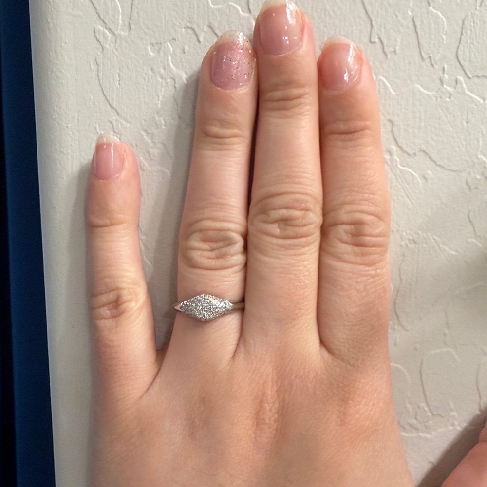 Pave diamond signet ring